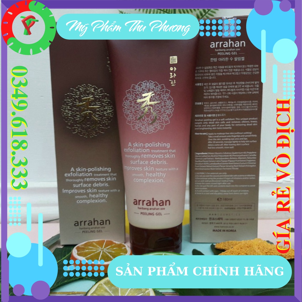 Kem Tẩy da chết MỸ PHẨM chăm sóc da Hàn Quốc Chính Hãng thảo mộcg Y vị La Hán Arrahan Hanbang Soo Peeling Gel