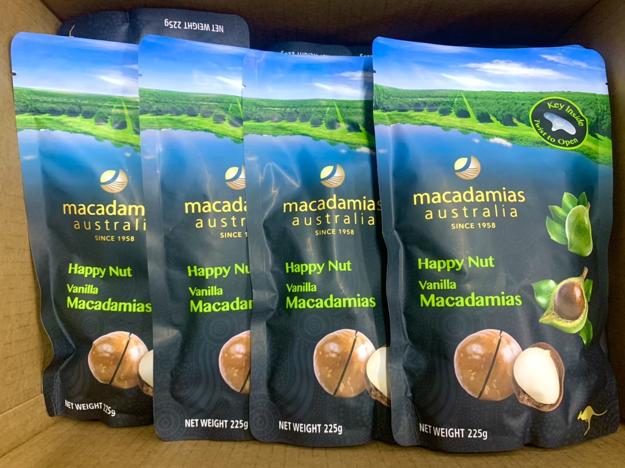 Hạt macca úc vanilla happy nut 225g