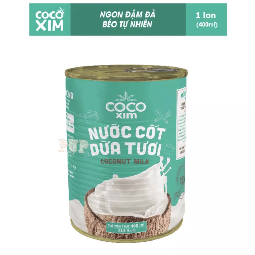 Nước cốt dừa tươi coconut milk cocoxim 400ml -pupstore