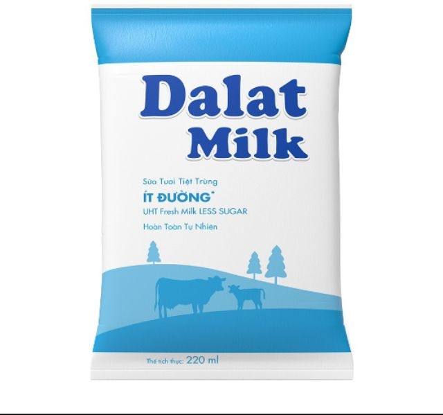 Thùng sữa tươi tiệt trùng đà lạt milk 220ml× 48 bịch