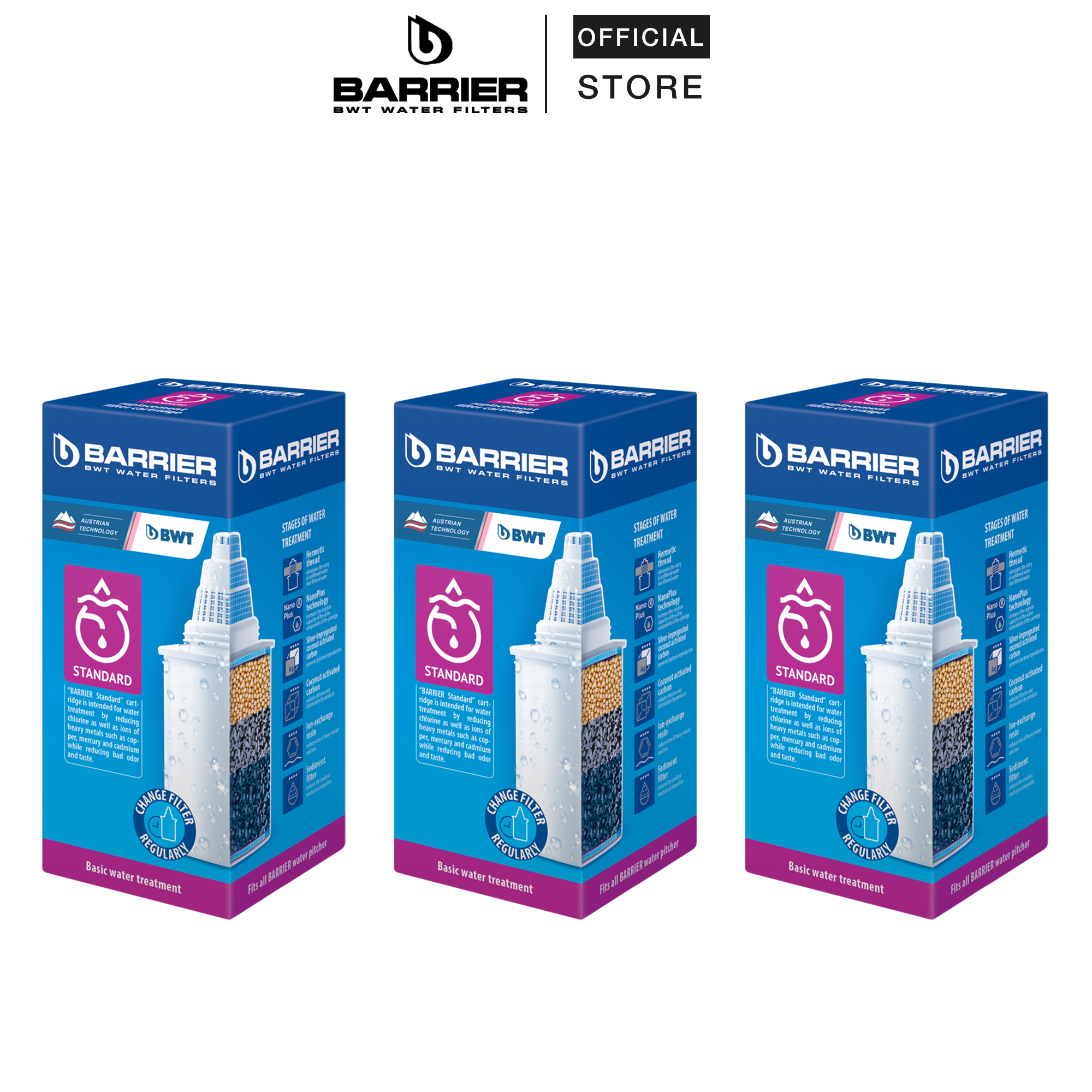 Bộ 3 Lõi Lọc Nước Máy Barrier Standard