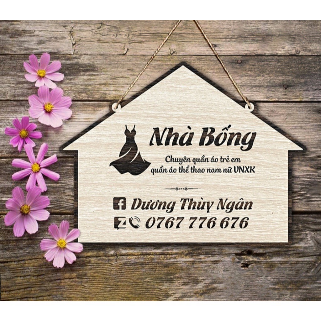 Bảng gỗ - khắc tên shop - bảng tên shop - khắc theo yêu cầu