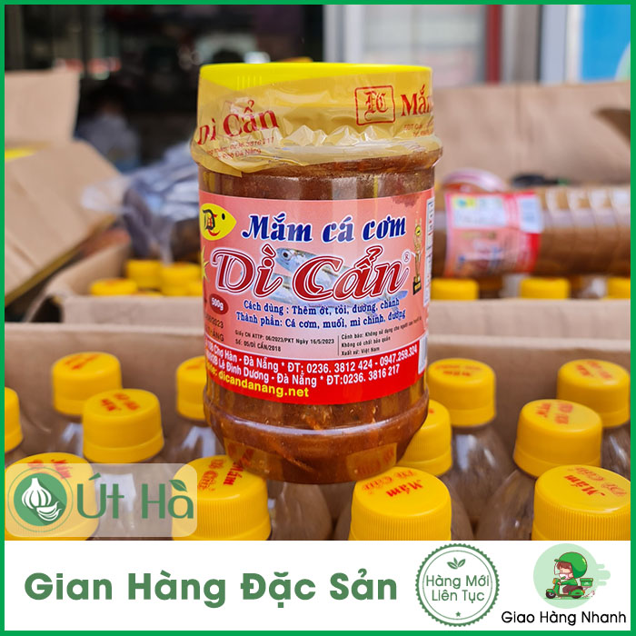 Mắm Cá Cơm Dì Cẩn Hủ 500gr Chính Gốc Đà Nẵng Hương Vị Đậm Đà Thơm Ngon - Út Hà Đặc Sản