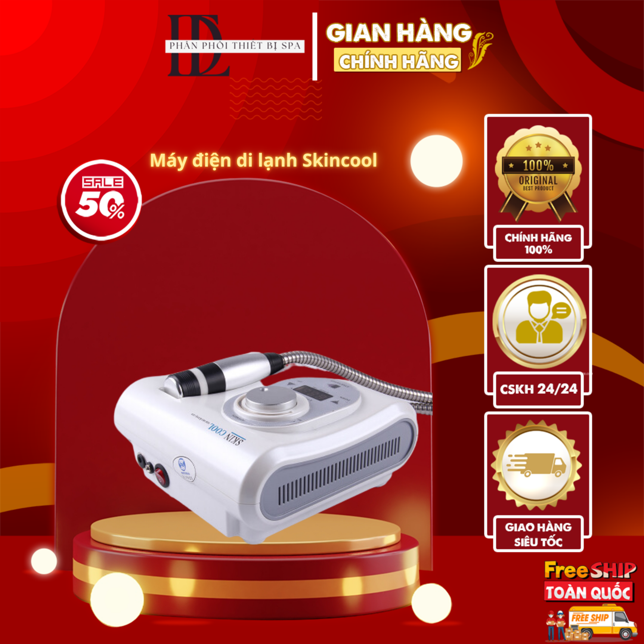 Máy điện di nóng lạnh skincool máy điện di đẩy tinh chất. dùng cá nhân spa .tmv