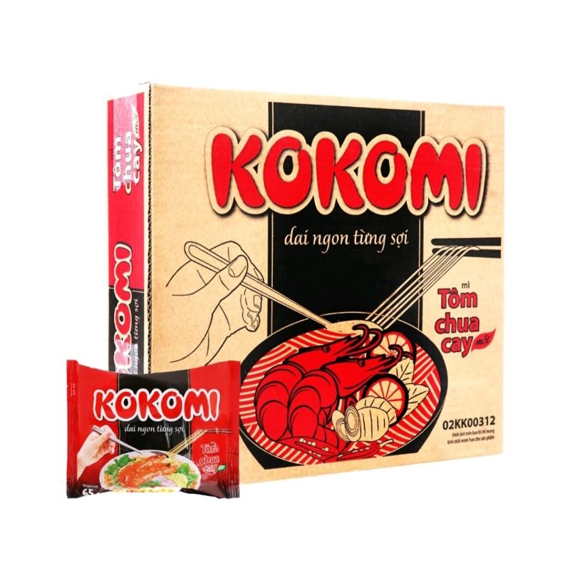 Thùng mì kokomi tôm chua cay 30 gói date mới