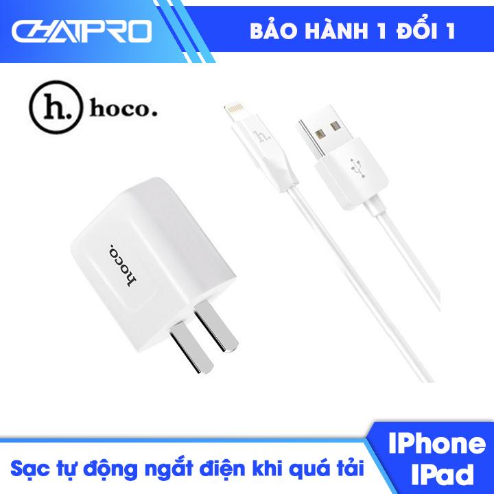 Bộ củ sạc và dây sạc 2.1A dài 1 mét cho iPhone cổng lightning Hoco C2