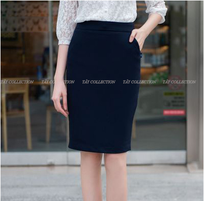 Chân váy bút chì 2 lớp cao cấp có túi 2 bên, dài 52cm mặc dài tới gối