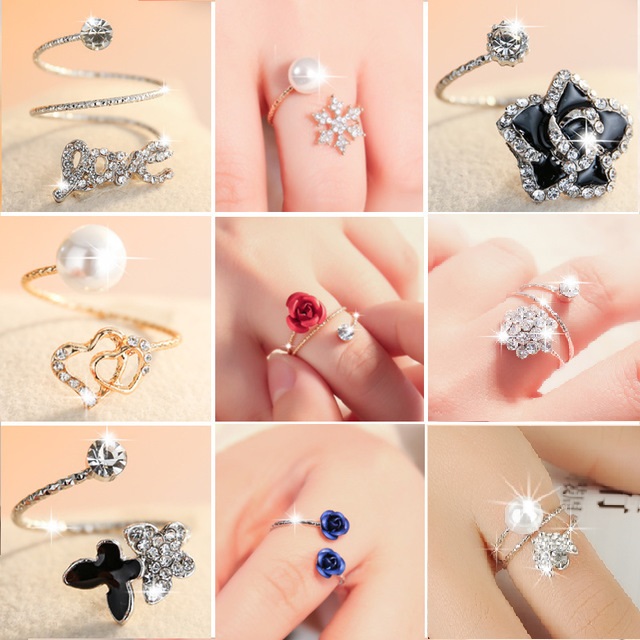 (38 Mẫu) Nhẫn nữ hở ngón thời trang nhiều mẫu có thể tuỳ chỉnh Girls Rings