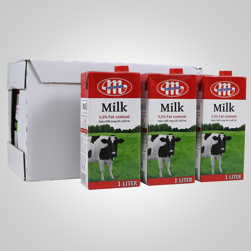 Sữa UHT Mlekovita Không đường 3.5% béo Hộp 1 Lít - giá thùng 12 hộp