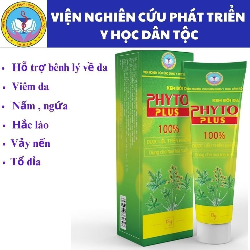 Phytodetox, kem bôi phyto plus viện y học dân tộc, hỗ trợ bệnh lý về da, vảy nến, hắc lào, tổ đỉa, n