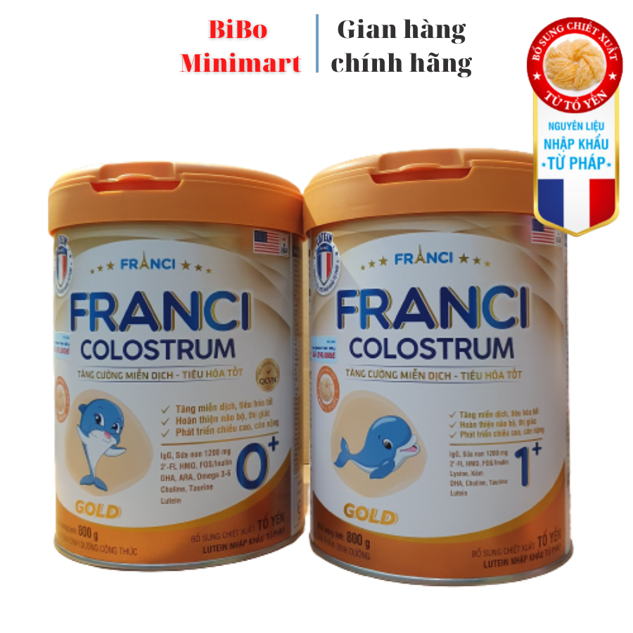 Sữa bột franci colostrum gold 0+, 1+ lon 800g