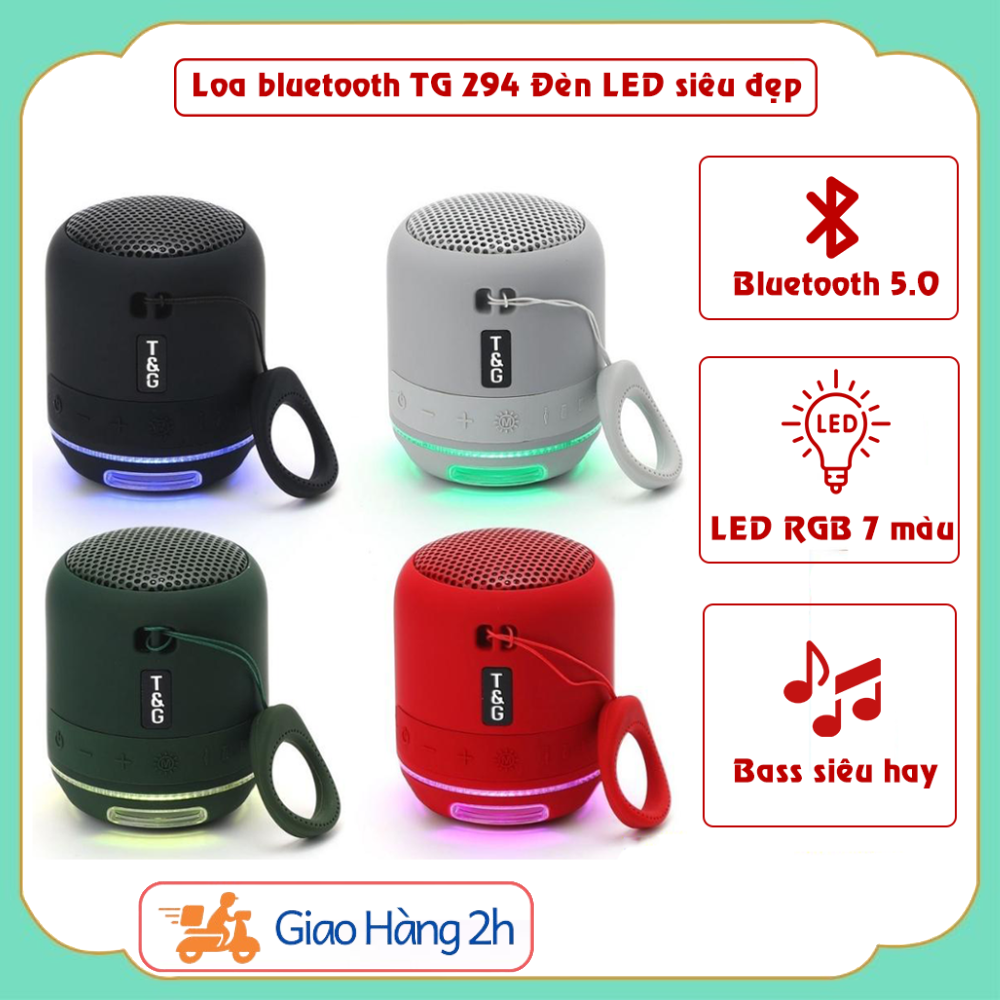 Loa bluetooth mini tg294 chính hãng - bass căng sắc nét - led nháy theo đèn - pin 10.000mah cực trâu -bảo hành 12 tháng