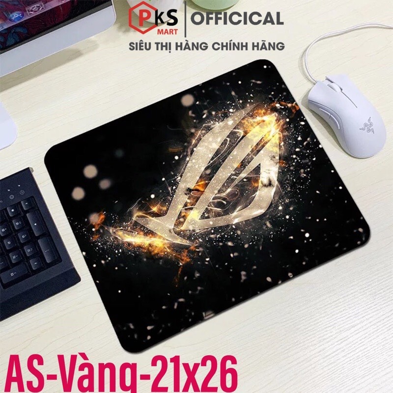 Lót Chuột, Pad Chuột Gaming Cỡ Lớn, Nhỏ ASUS-ROG 80x30x2mm 210x260x2mm Bo Viền Chắc Chắn Đế Cao Su - PKSMART
