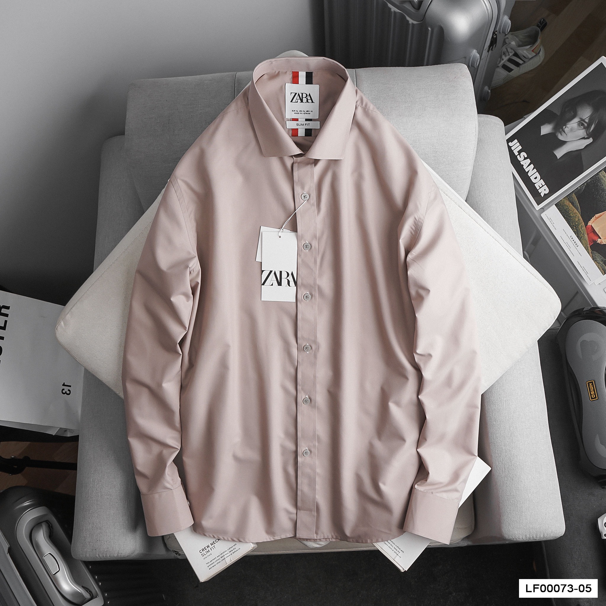 Sơ mi nam ZARAMAN phối cổ cao cấp chất cotton thoáng mát ZORO-SM01