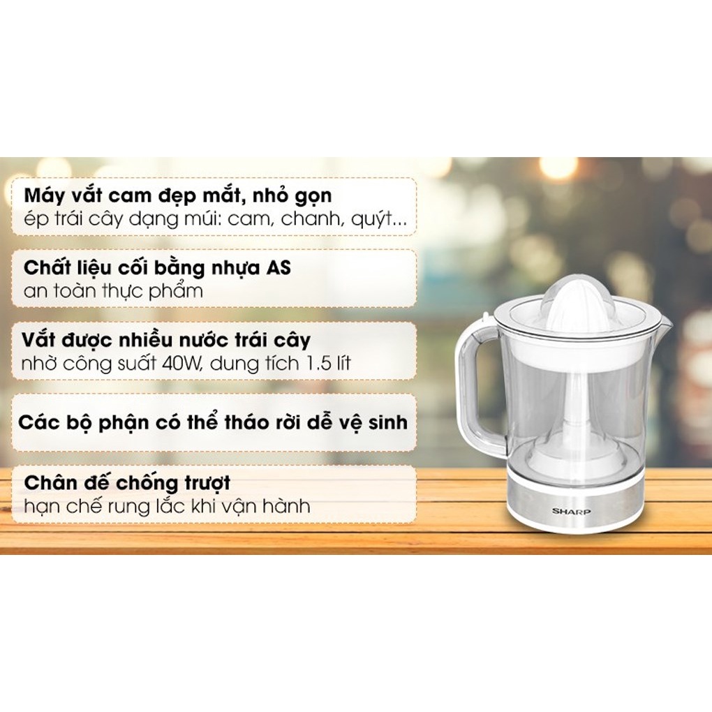 Máy vắt cam sharp ej-j415-wh dung tích 1.5l