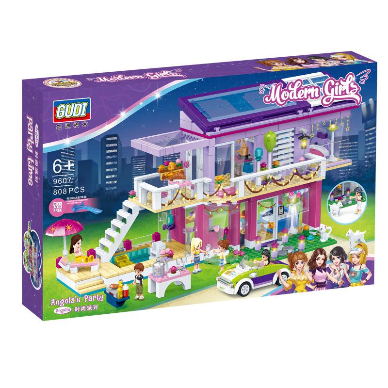 Bộ đồ chơi lắp ráp – gudi – city girls - biệt thự tím