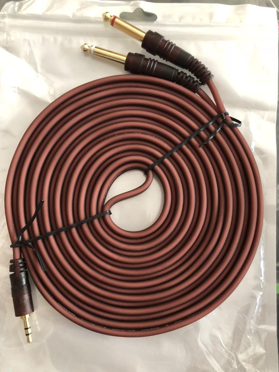 Dây chuyển từ jack 3.5 ly sang 2 đầu 6 ly dài 5 mét