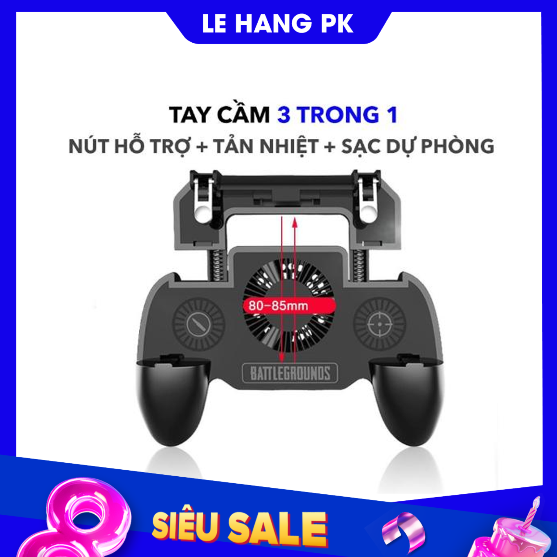 Tay cầm chơi game - Quạt tản nhiệt kiêm Sac dự phòng - PUBG, ROS, FF