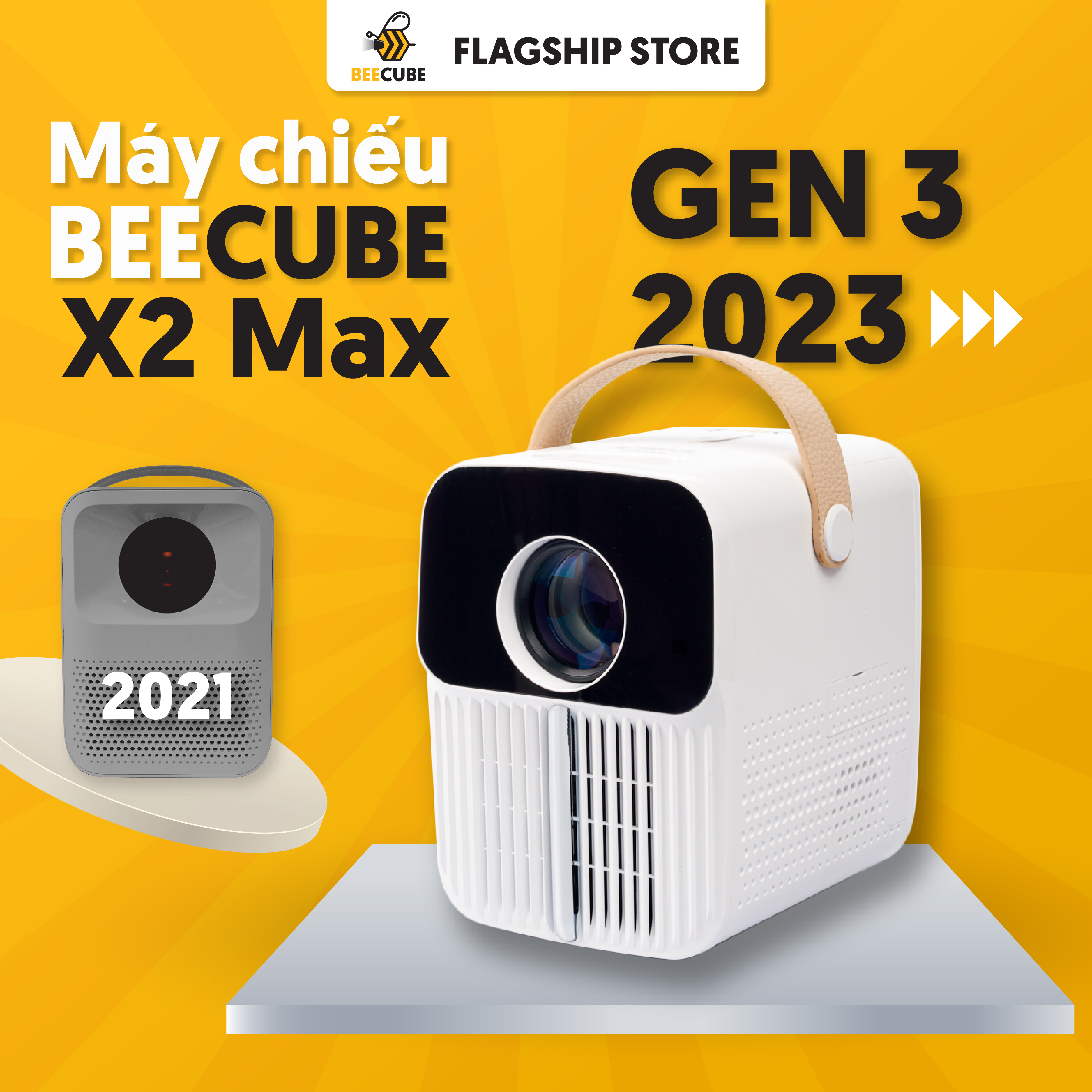 Máy Chiếu Mini BeeCube X2 MAX Gen 3 2023 - Độ Phân Giải FullHD 1080P - Bảo Hành 12 Tháng