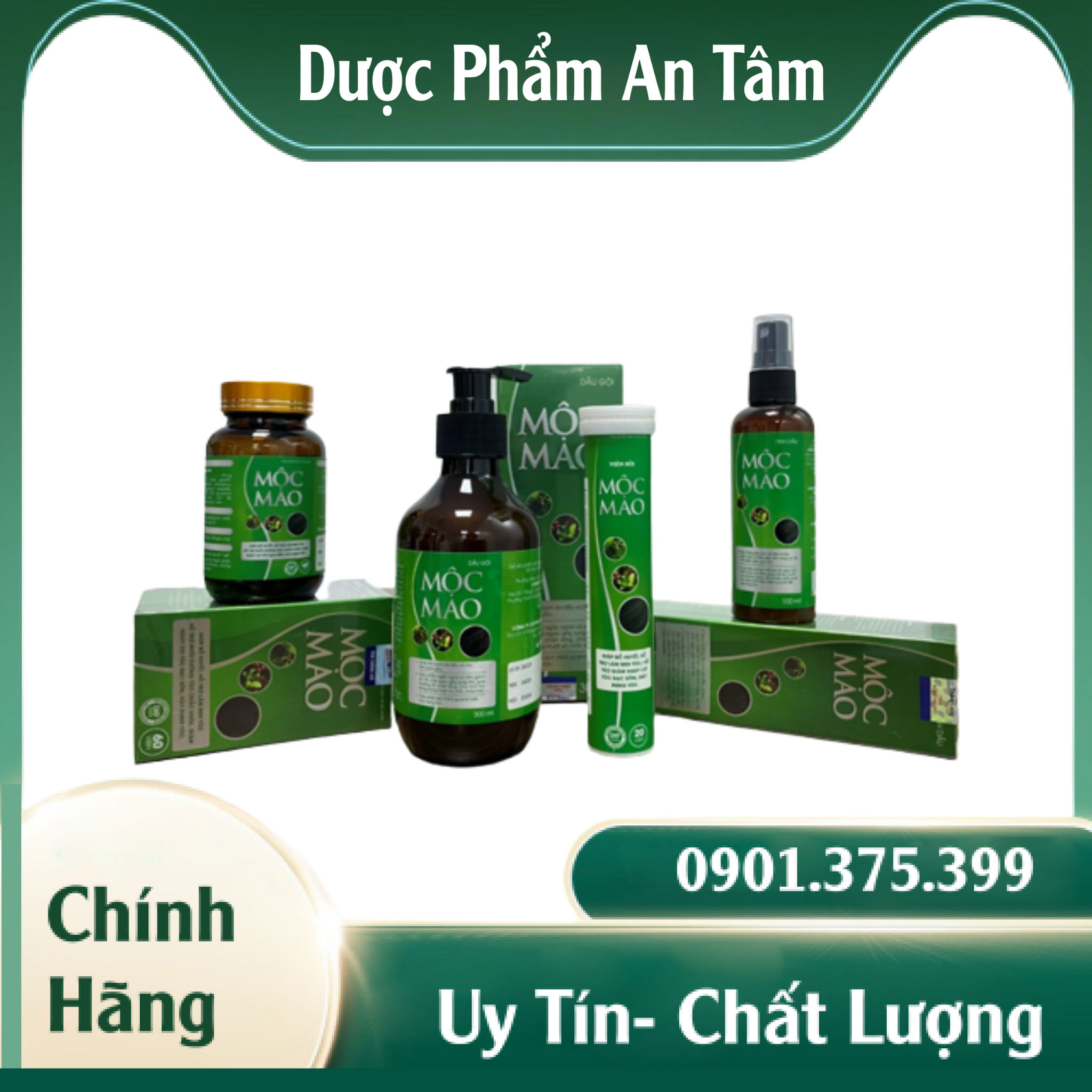 Viên sủi chăm sóc tóc mộc mao - cho mái tóc đen, dày mượt