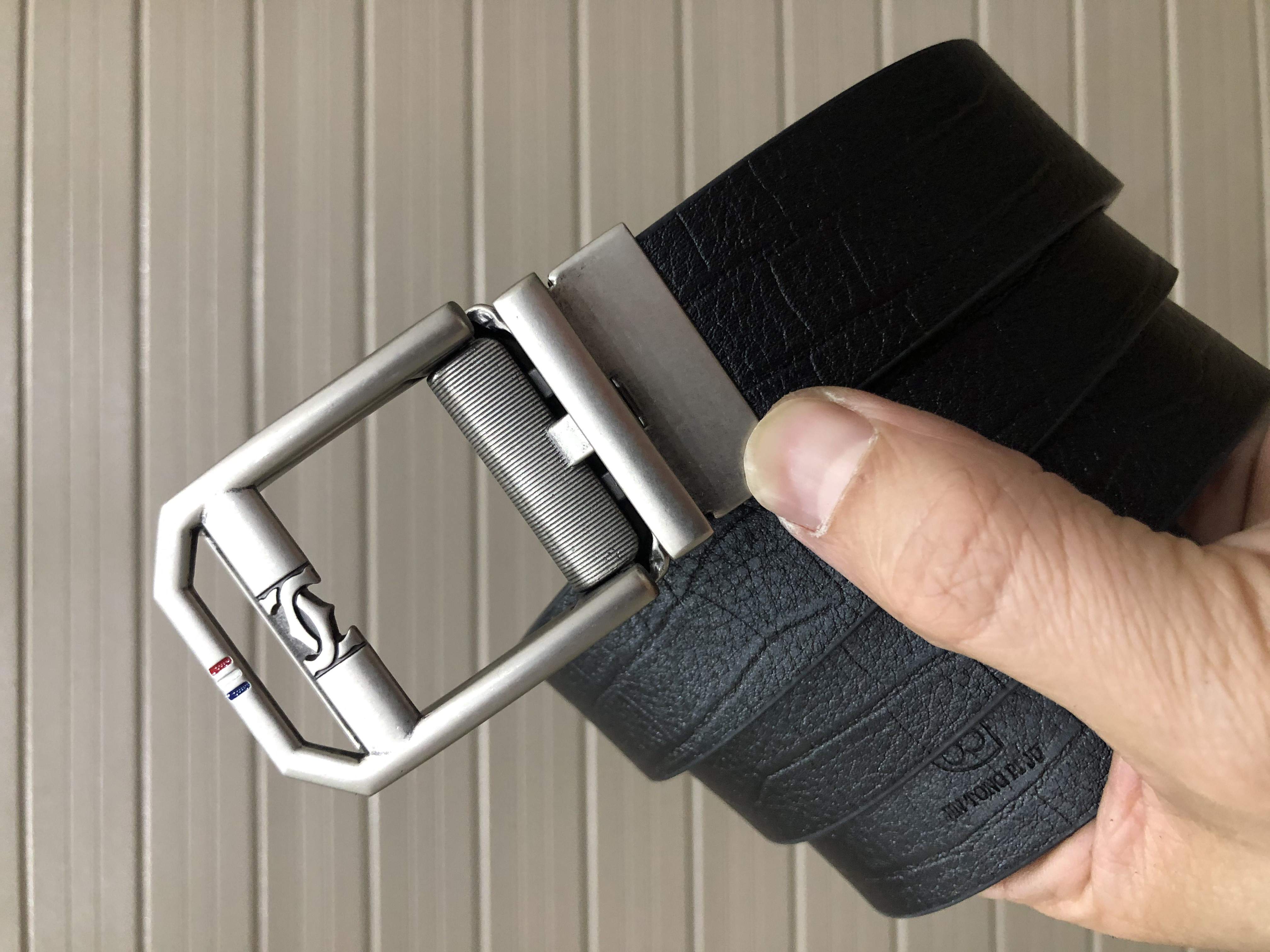 Thắt lưng da xịn 100%, Dây nịt khóa hiệu TL02-2020 - Khóa tự động ( Ảnh chụp thực tế )