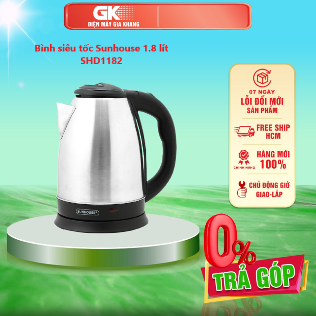Bình siêu tốc Sunhouse 1.8 lít SHD1182 - GIAO TOÀN QUỐC - FREESHIP HCM