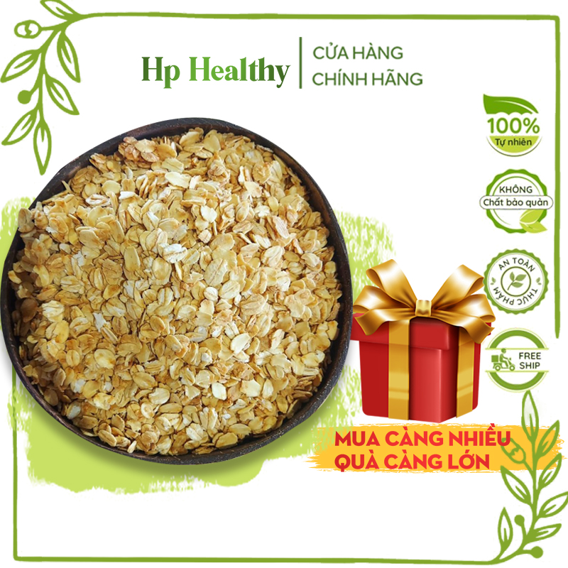 1kg yến mạch cán dẹt nhập khẩu cao cấp hp healthy làm bánh ăn kiêng eat clean oats eat clean