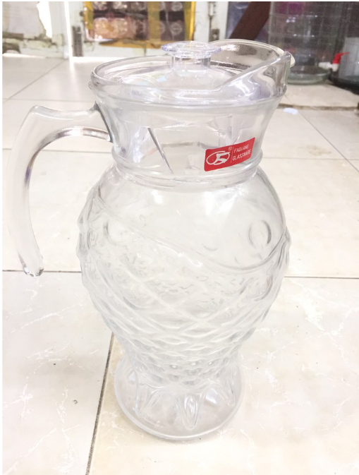 Ca thủy tinh 1.5 lít- bình thủy tinh 1.5l dáng vẩy cá