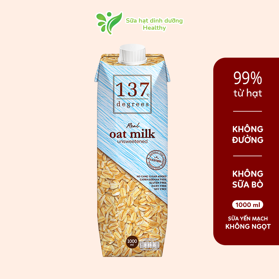 137 Degrees Thai Unsweetened Oatmeal Milk - No Sugar, No Cow Milk