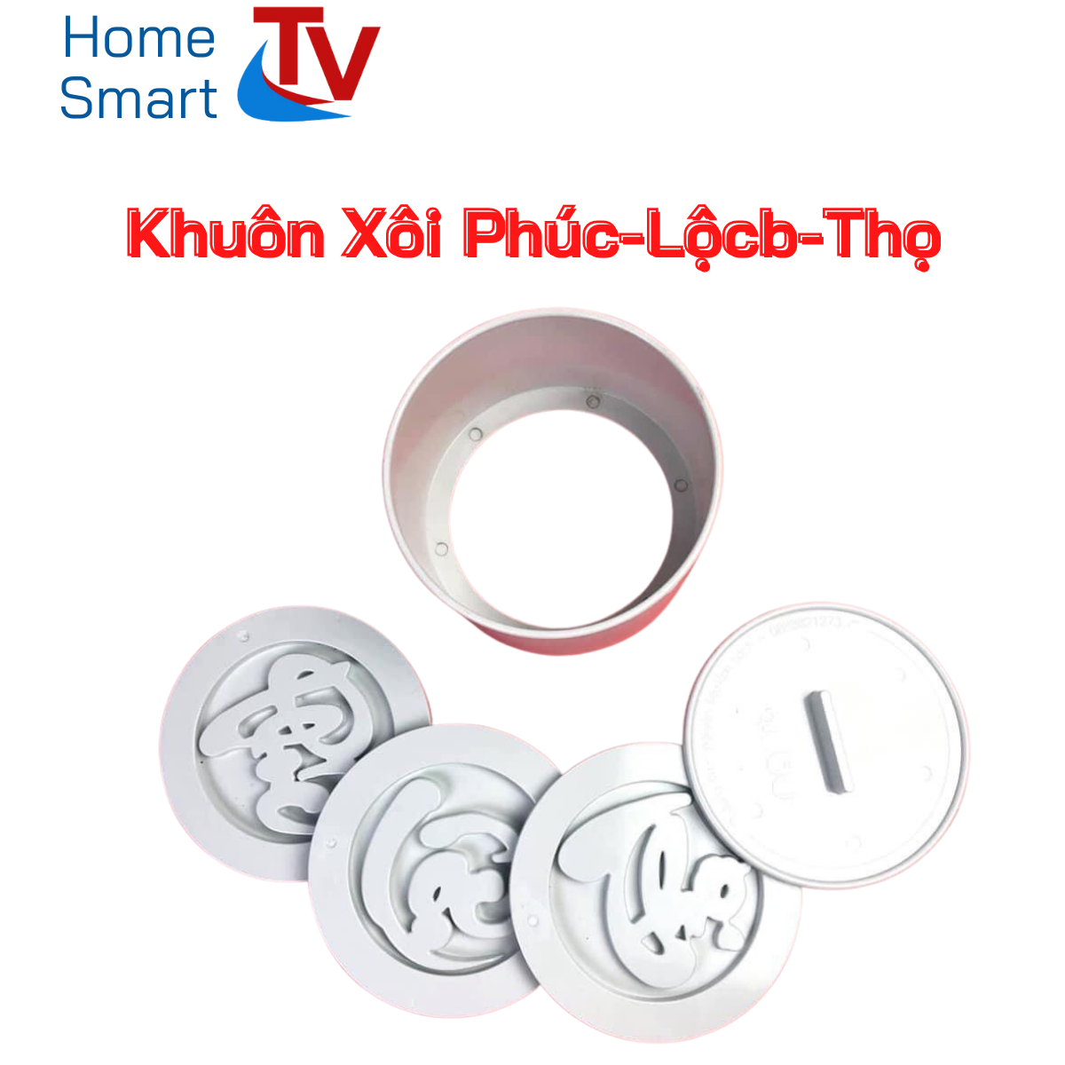 Bộ Khuôn Xôi Phúc-Lộc-Thọ, Bộ Khuôn 5 Chi Tiết Tạo Kiểu Chữ Phúc-Lộc-Thọ Kích Thước 13x7 cm