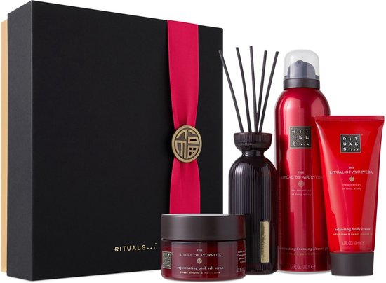 Bộ quà tặng cao cấp tắm dưỡng thể nến thơm the rituals of gift set Ayurveda size M