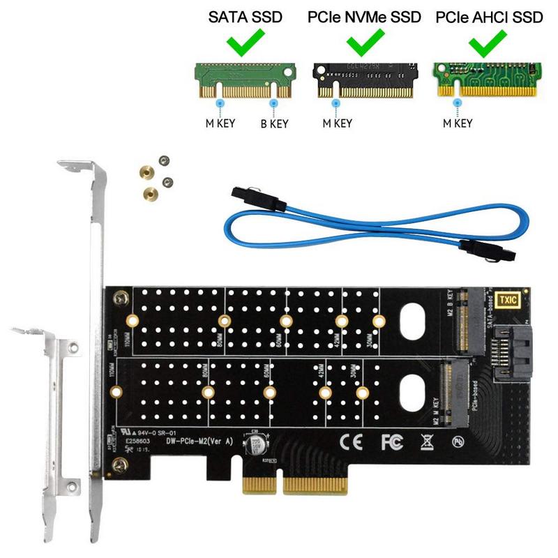 [HCM]Card PCIe Dual SSD M.2 / NVME (M/B Key) mới giá rẻ
