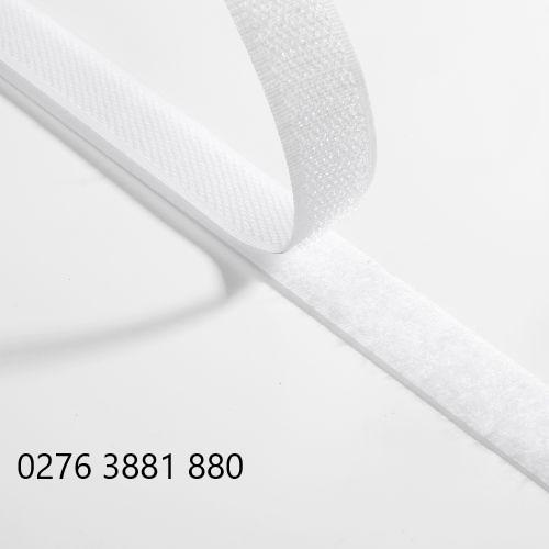 Velcro Dán xé, Băng gai dính, khóa nhám, rộng 2.5 cm màu trắng dài 1.1 mét