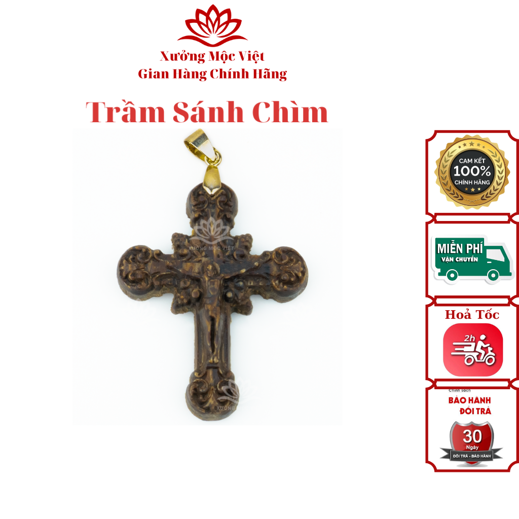 Thánh Giá Trầm Hương Sánh Chìm Xưởng Mộc Việt