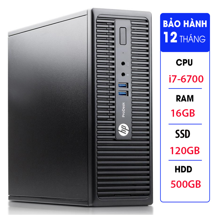 [Trả góp 0%]Case máy tính đồng bộ HP ProDesk 400G3 SFF cpu core i7-6700 ram 16GB SSD 120GBHDD 500GB Tặng USB thu Wifi Bảo hành 12 tháng