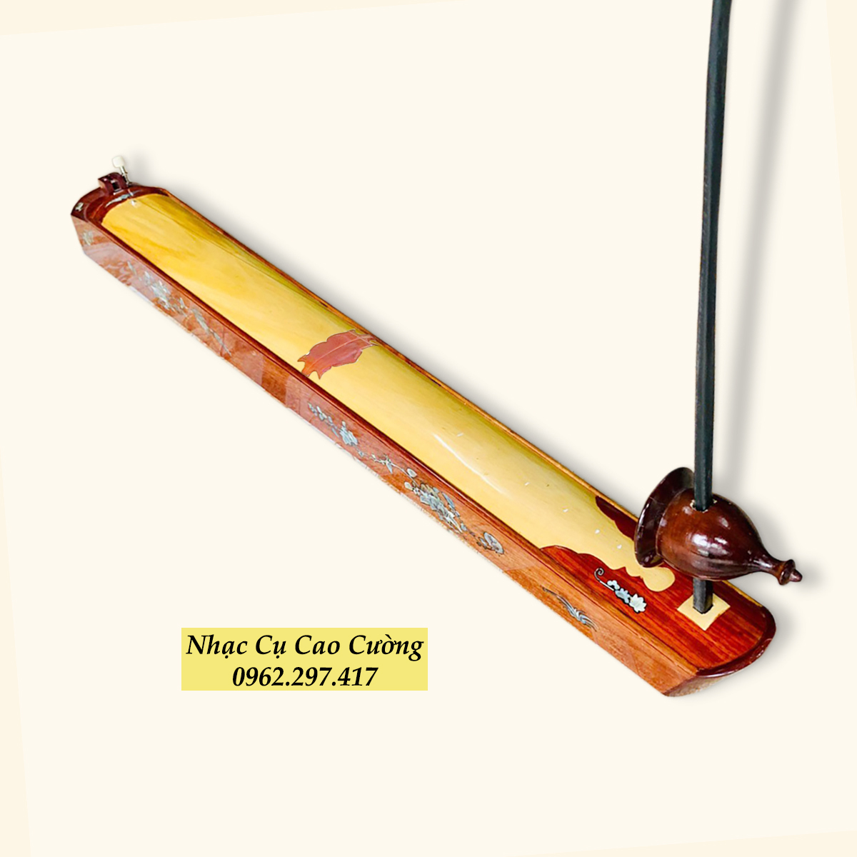Đàn Bầu Gấp Khảm Trai Gỗ Hương Cao Cấp Nhạc Cụ Cao Cường