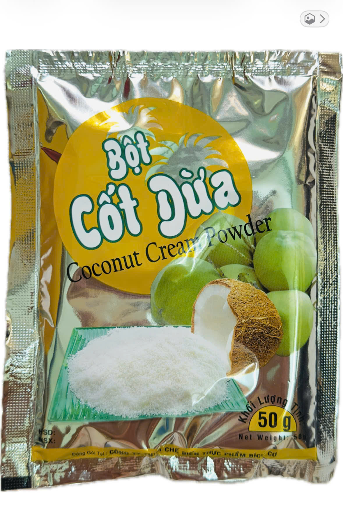 Bột Cốt Dừa 50g – Nấu Chè, Làm Bánh, Nấu Cà Ri, Làm Rau Câu
