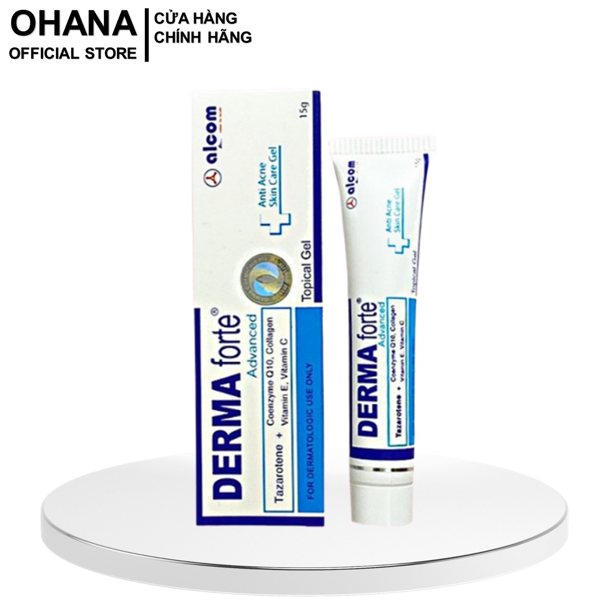 Gel giảm mụn, ngừa thâm sẹo, dưỡng trắng mịn da Gamma Derma Forte Advance 15g