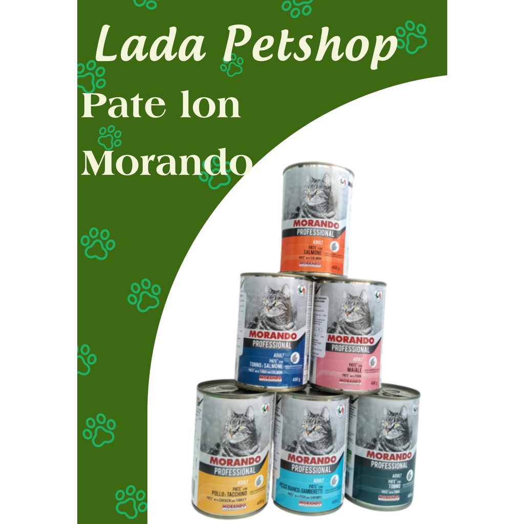 Pate Morando dạng lon 400gram cho mèo trưởng thành 8 vị