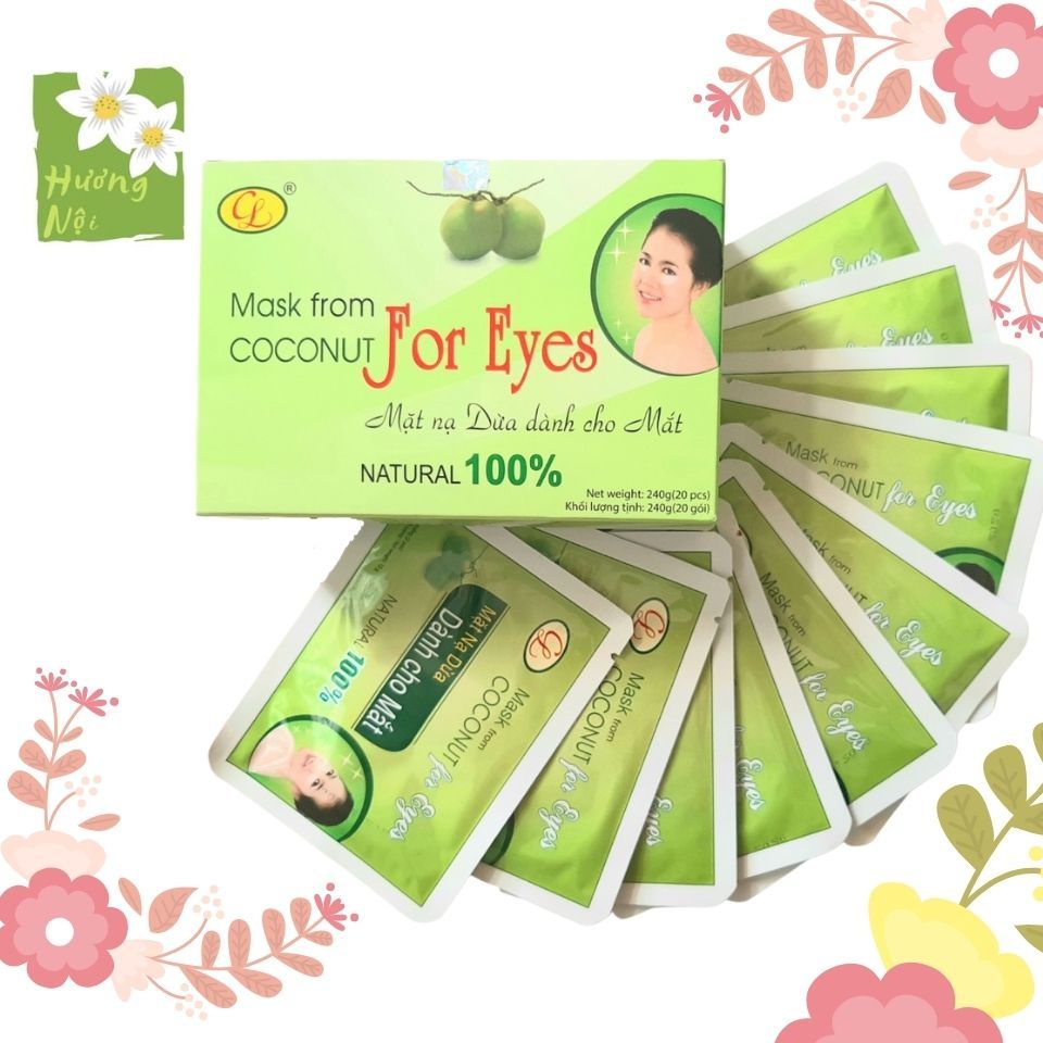 [HCM]Mặt nạ dừa giảm thâm quầng mắt Cửu Long hộp 20 cặp.