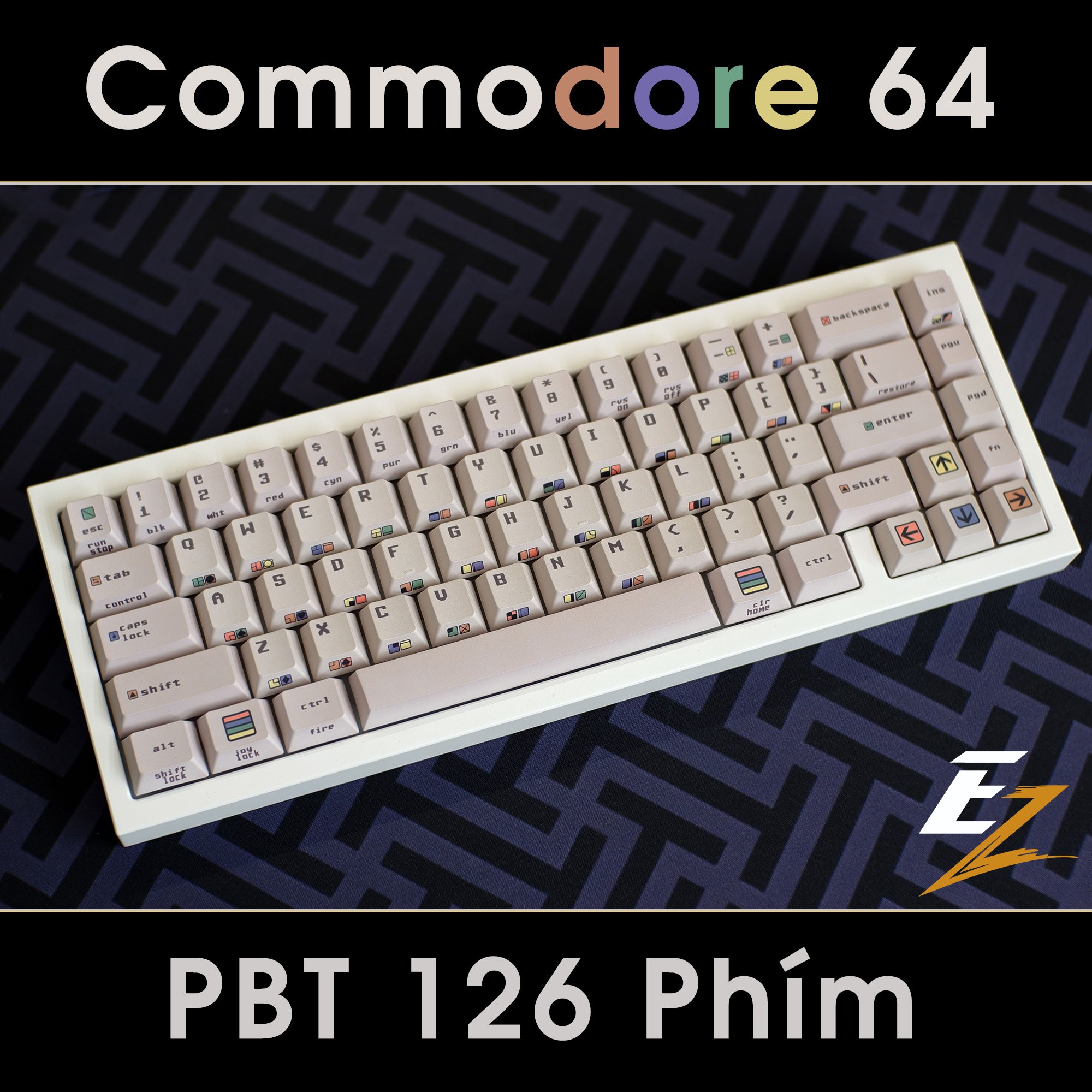 Keycap commodore cho bàn phím cơ chất liệu pbt profile cherry 126 phím | ezpc
