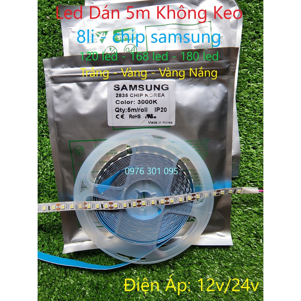 Dây đèn led dán tường - tủ - gương samsung korea chip 2835, 120led/met siêu sáng 12v