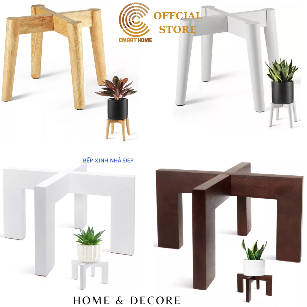 Giá để chậu cây bằng gỗ cmart home, đôn gỗ để chậu hoa để bàn/ kệ để chậu cây kiểng lựa chọn size