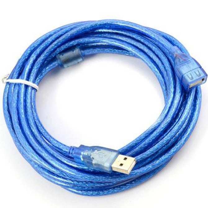 Cáp nối dài usb dài 10m màu xanh - có cục chống nhiễu