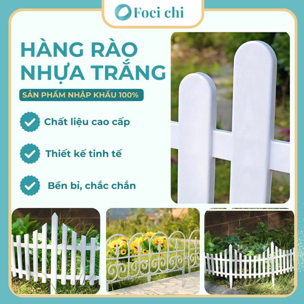 Hàng rào nhựa mini có đế cắm đất, Hàng rào nhựa có đế cắm đất (50x20cm), (50x42cm), (61x33cm)