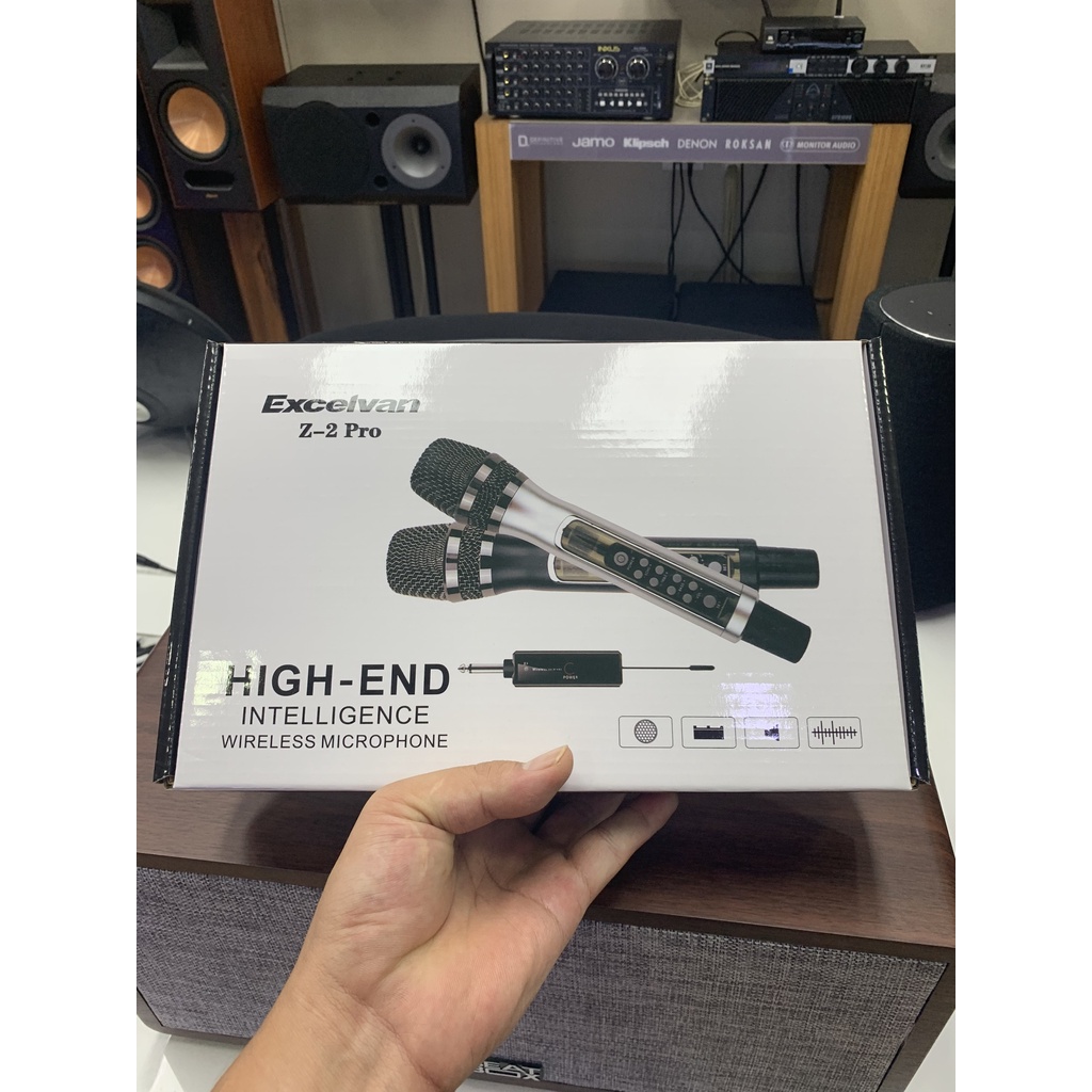 Mic karaoke không dây excelvan z2 pro, z1 pro có tích hợp vang số