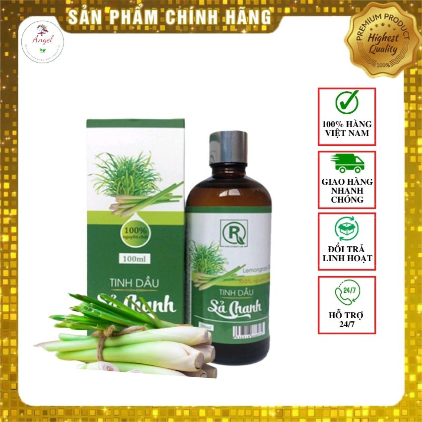 Tinh dầu sả chanh nguyên chất Hồng Tâm 100ml- Angel followers,khử mùi, kháng khuẩn,xua đuổi muỗi, côn trùng