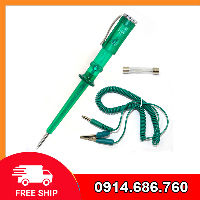Bút thử điện ô tô bóng LED. 6-24v, đổi màu TẶNG KÈM bóng đèn thay thế