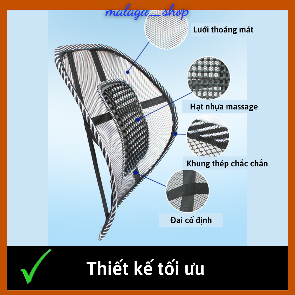 Tựa lưng ô tô, tựa lưng ghế văn phòng, chống mỏi lưng bảo vệ cột sống