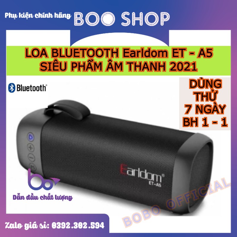 Loa bluetooth Earldom ET- A5 siêu phẩm loa không dây cao cấp thiết kế sang trọng âm thanh sống động 2021 - BH 12 THÁNG